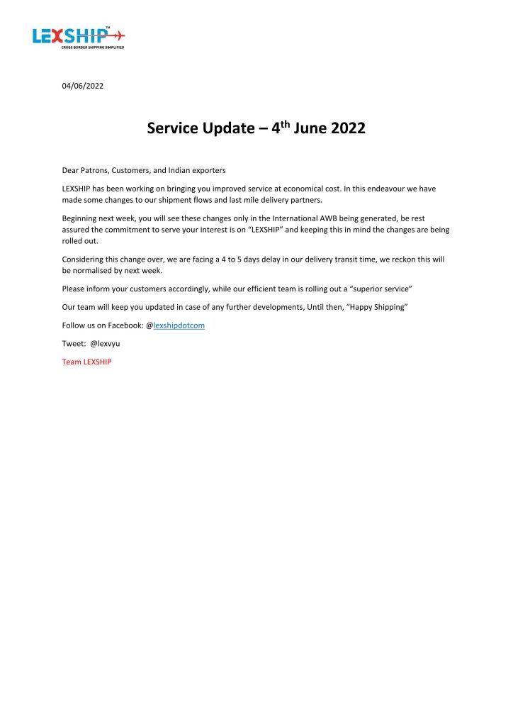 Service Update